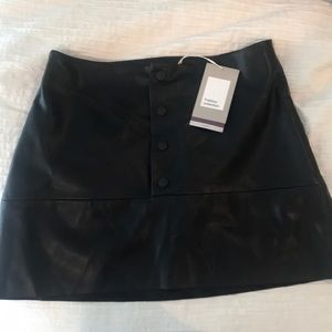 Zara black leather miniskirt